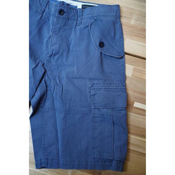 Banana Republic Men Cotton Cargo Drawstring Pocket Shorts Khakis Blue 30 - Picture 3 of 8
